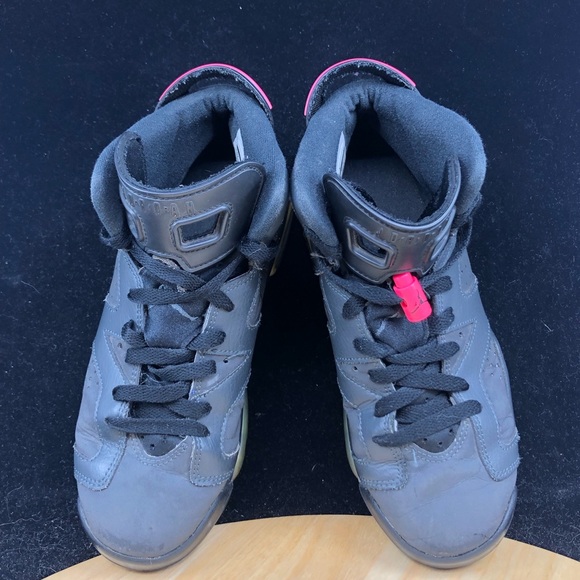 Nike Air Jordan 6 Retro Kids GS Anthracite Hyper Black Pink 543390-008 Size 5.5y - Picture 7 of 10